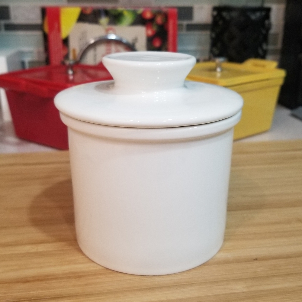 French Butter Dish Butter Crock Butter Keeper‎ White White Porcelain Butter Bell
